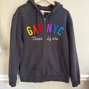 GAP NYC Times Square Hoodie Sweatshirt Adult size XL Rainbow Oversized